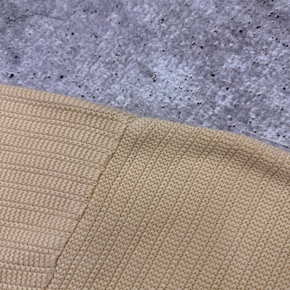 Vintage John Ashford Knit Crew Neck Yellow Cotton Grandpa Sweater Mens Medium - Picture 9 of 9